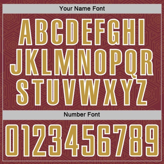 Soccer Sublimation Shape Burgundy Uniform Old Gold-White Custom Jersey Sports Geometric