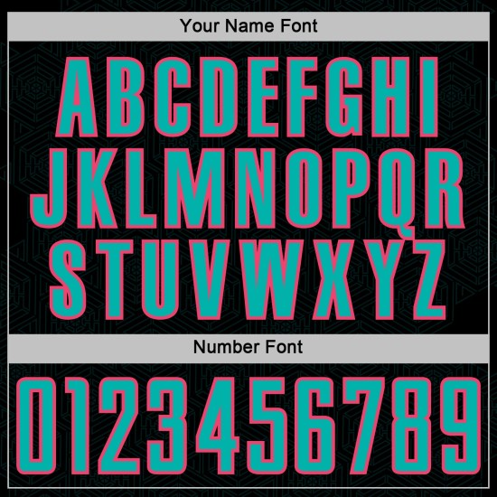 Sublimation Sports Geometric Soccer Jersey Uniform Black Shape Pink Custom Aqua-Neon