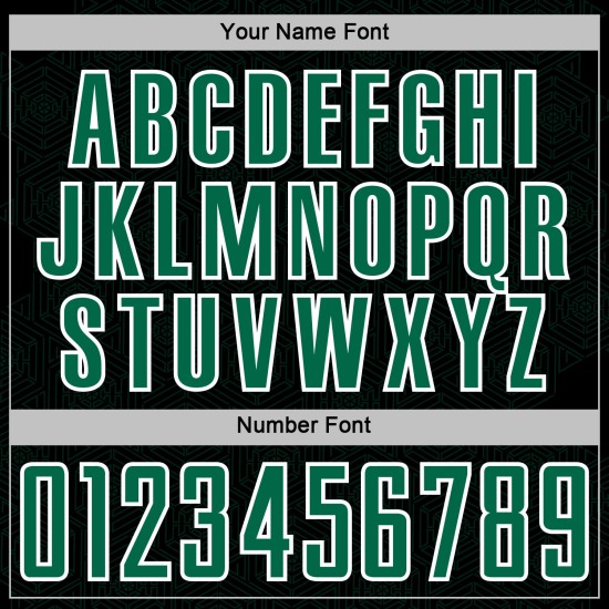 Kelly Black Jersey Sports Uniform Custom Sublimation Geometric Soccer Green-White Shape