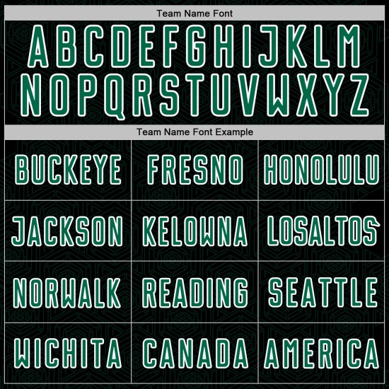 Kelly Black Jersey Sports Uniform Custom Sublimation Geometric Soccer Green-White Shape