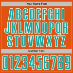 Custom Orange Uniform Sublimation Soccer Jersey Geometric Sports Shape Aqua-White