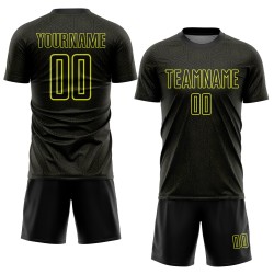 Shape Geometric Neon Sports Black Yellow Sublimation Custom Jersey Uniform Soccer