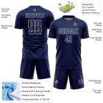 Custom Sports Navy Sublimation Geometric Jersey White Uniform Shape Soccer