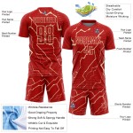 Sublimation Uniform Cream Lightning Custom Jersey Sports Red Soccer