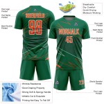 Lines Sublimation Jersey Custom Sports Orange-White Green Soccer Uniform Kelly Lines Sublimation Jersey Custom Sports Orange-White Green Soccer Uniform Kelly